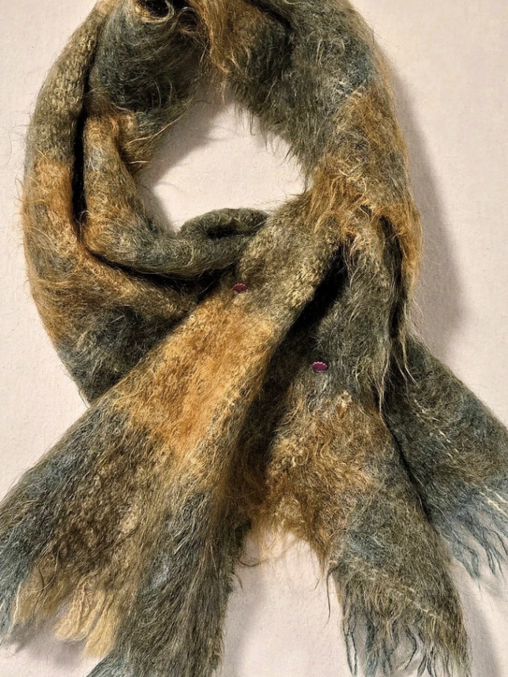 ​Vintage Andrew Stewart Mohair Plaid Scarf Made in Scotland, Est. 1965-74